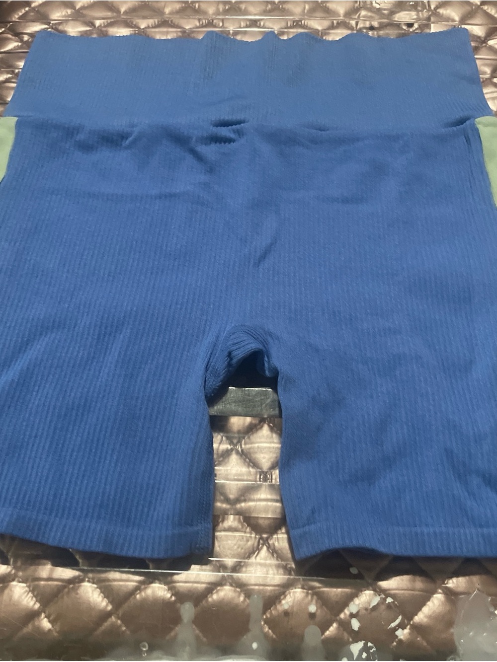 No Boundaries Ribbed Seamless Shorts in Blue